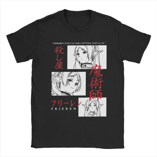 Sousou no Frieren Anime "Japanese Mage" Black T-Shirt