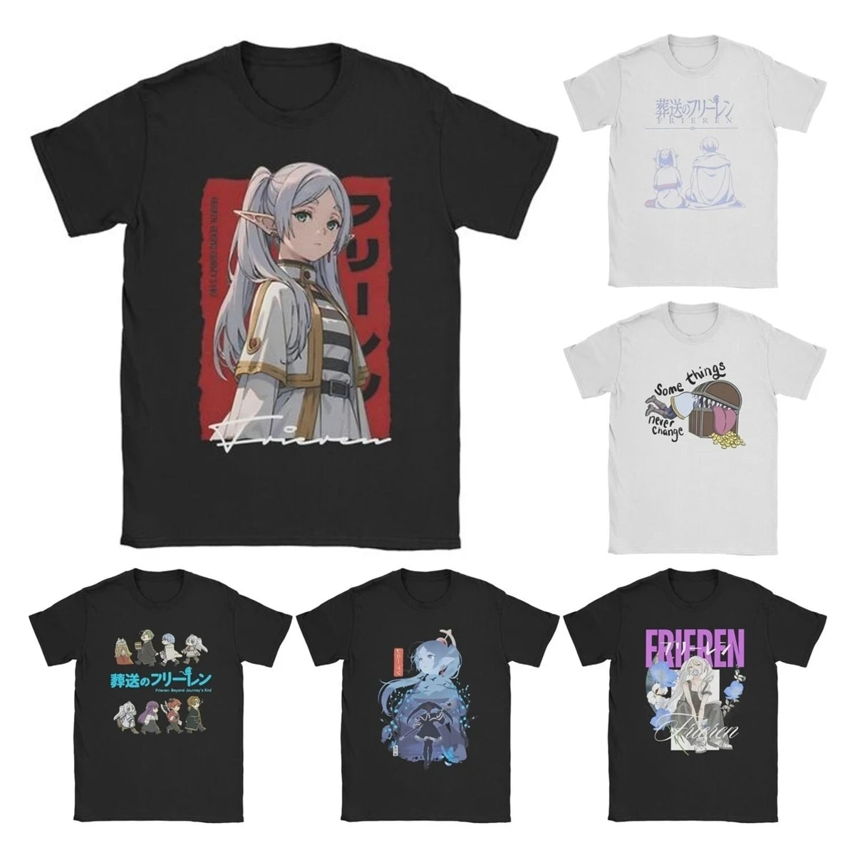 Frieren Anime Beyond Journey’s End Black T-Shirt