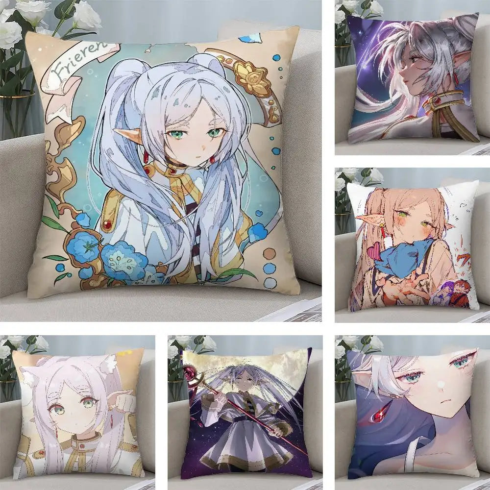 Frieren: Beyond Journey’s End Cute Cat Ear Frieren Anime Throw Pillow Cover
