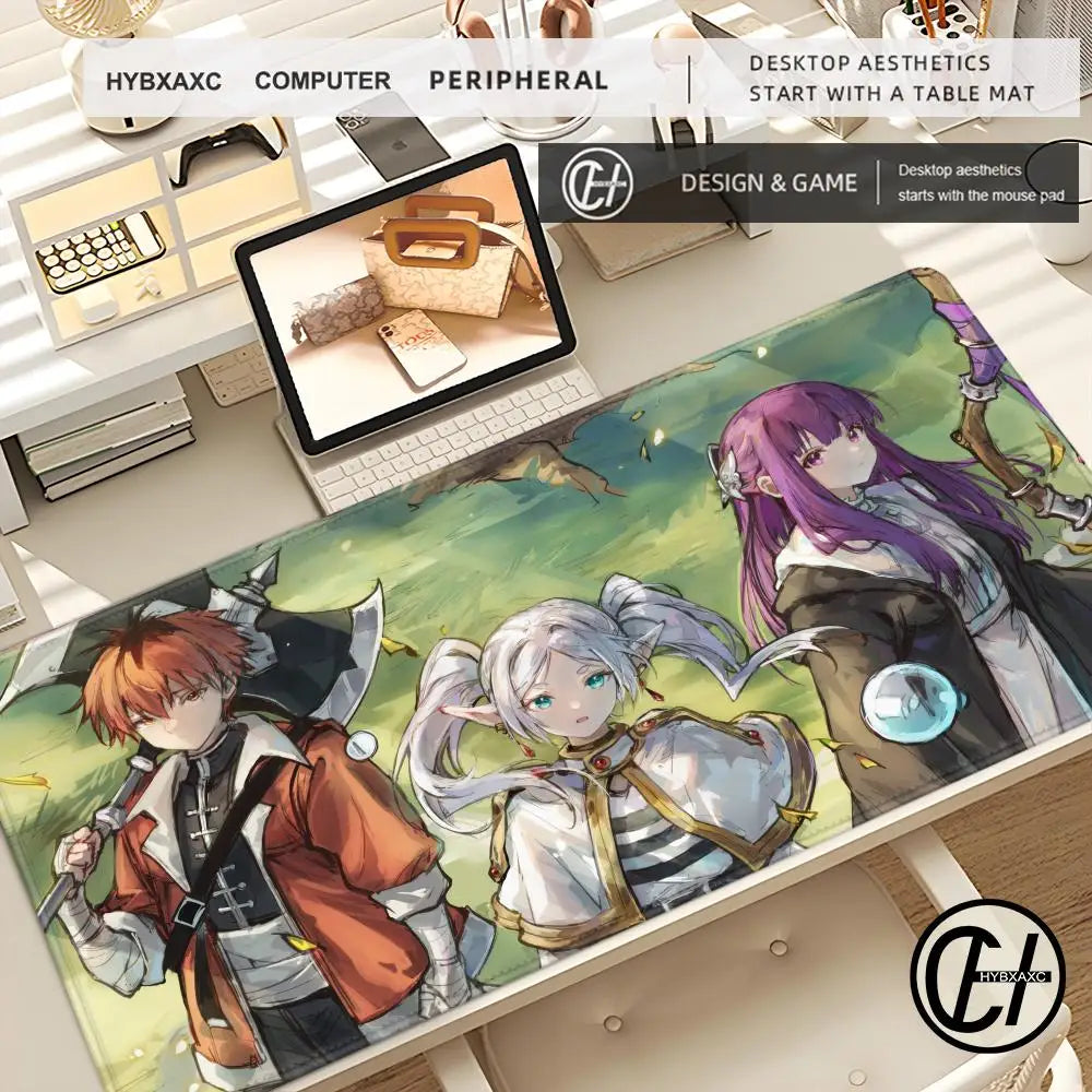 Frieren: Beyond Journey’s End Desk Mat – Frieren, Stark & Fern Adventure
