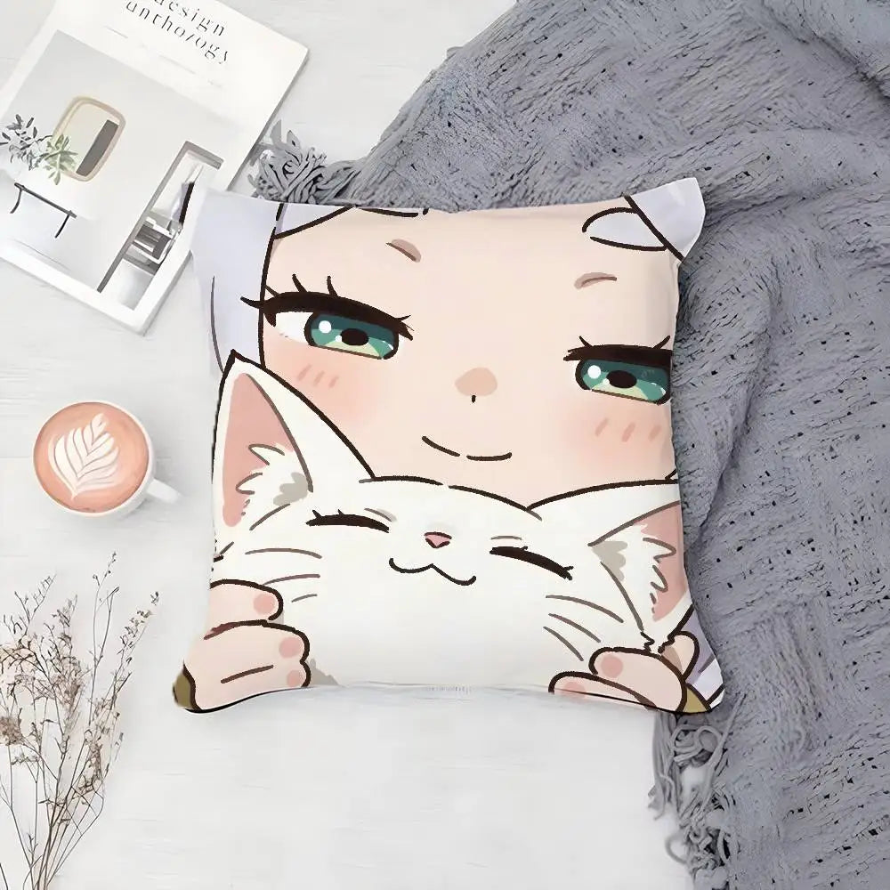 Frieren Cat Cushion – Frieren: Beyond Journey’s End Cute Anime Pillow