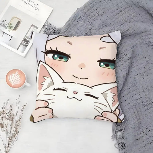 Frieren Cat Cushion – Frieren: Beyond Journey’s End Cute Anime Pillow