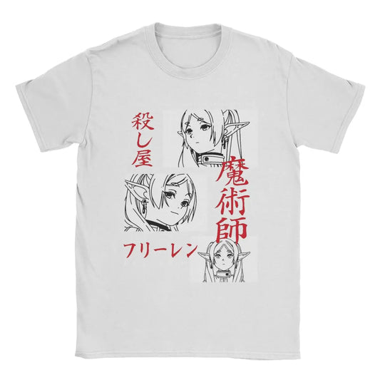 Sousou no Frieren Anime " Japanese Mage" White T-Shirt