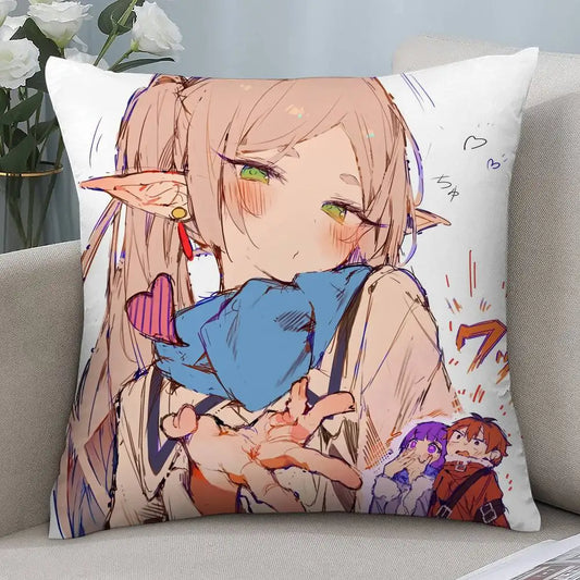 Frieren: Beyond Journey’s End Cute Frieren Anime Throw Pillow Cover