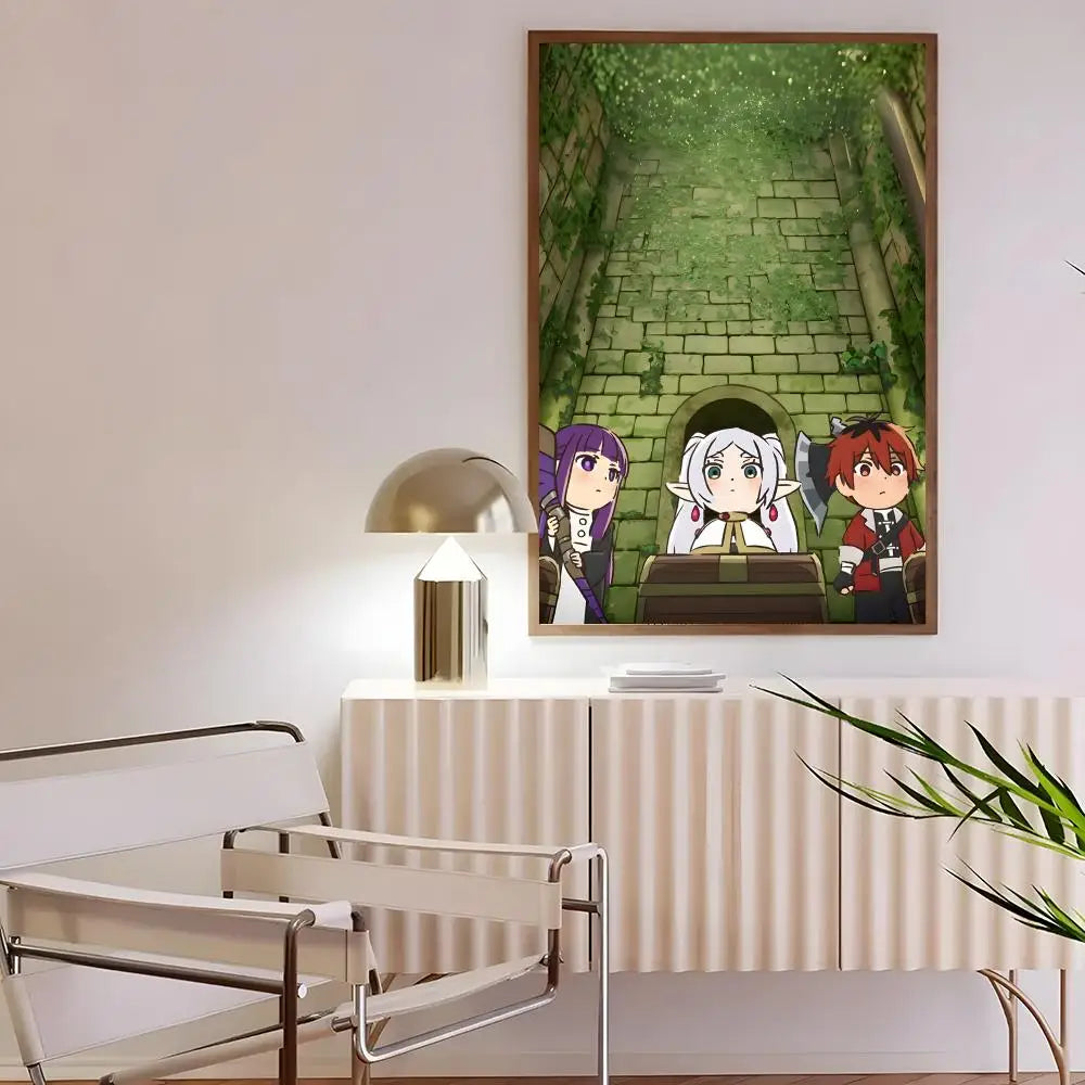 Frieren Dungeon Discovery Chibi Anime Poster – Beyond Journey’s End