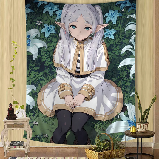 Frieren: Beyond Journey’s End Floral Frieren Wall Tapestry