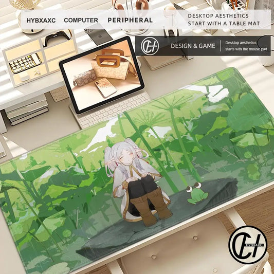 Frieren: Beyond Journey’s End Desk Mat – Rainy Forest Serenity