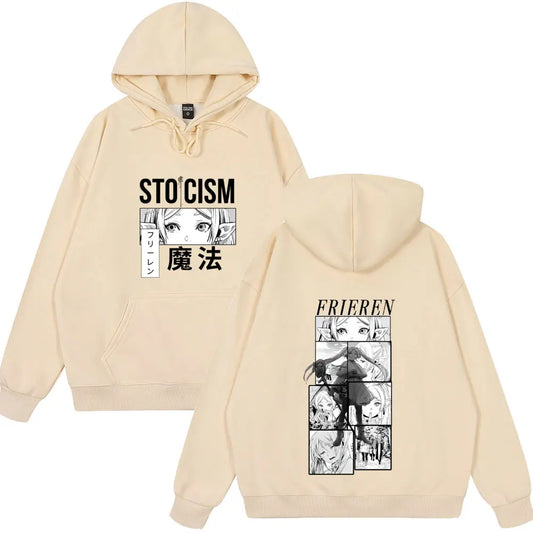 Frieren Stoicism Beige Hoodie from Frieren: Beyond Journey’s End