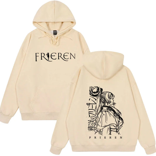 Anime Frieren: Beyond Journey's End Beige Hoodie