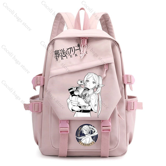 Frieren Backpack – Frieren Beyond Journey’s End Anime Pink Bag