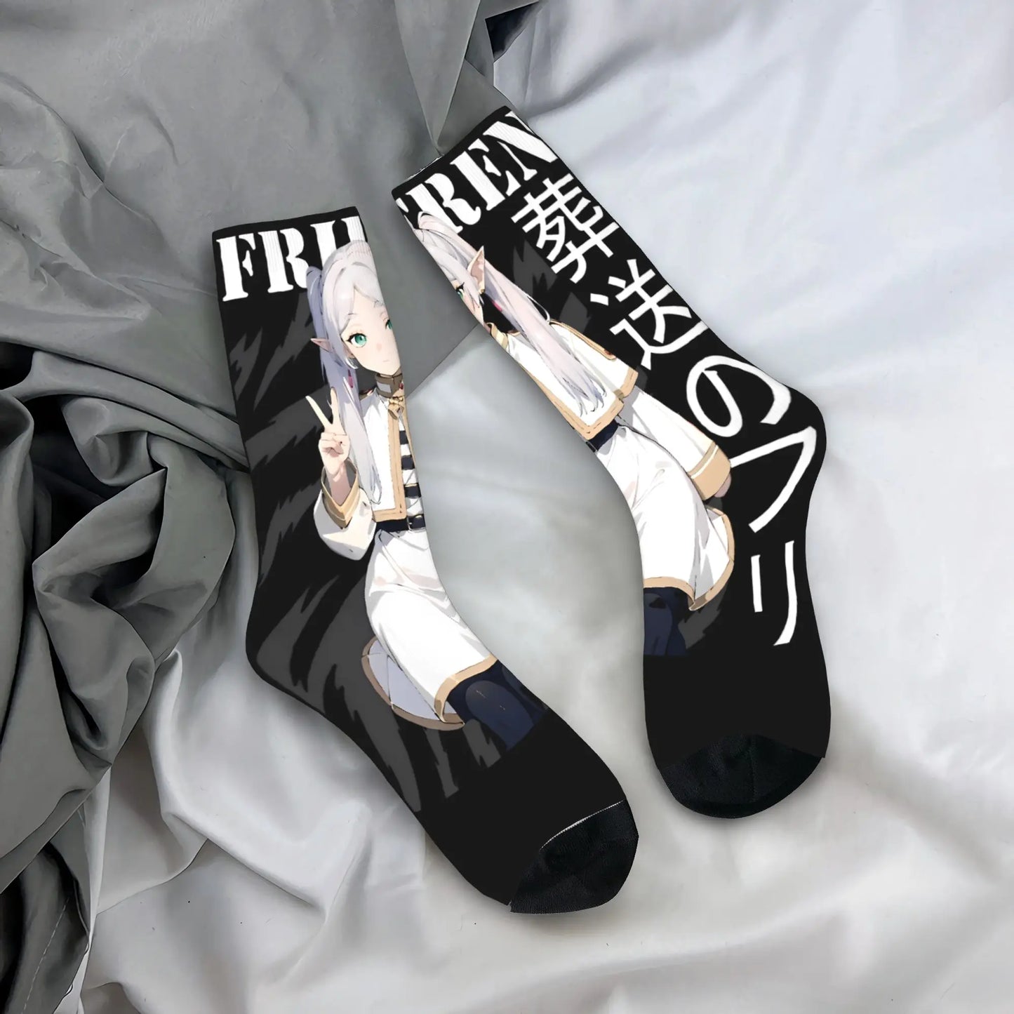 Frieren Anime Minimal Black Mage Style Socks