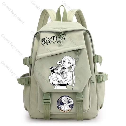 Frieren Backpack – Frieren Beyond Journey’s End Anime Green Bag