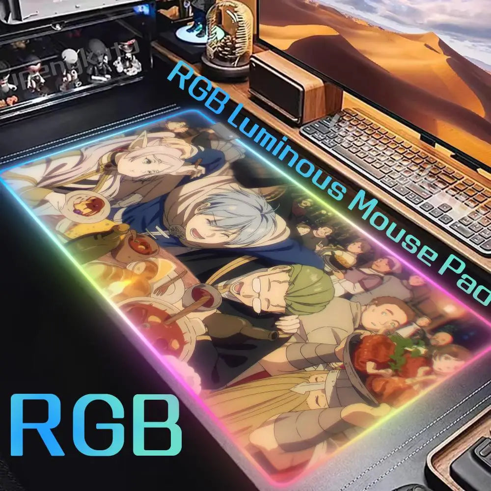 Frieren RGB Mouse Pad – Frieren: Beyond Journey’s End Luminous Gaming Desk Mat