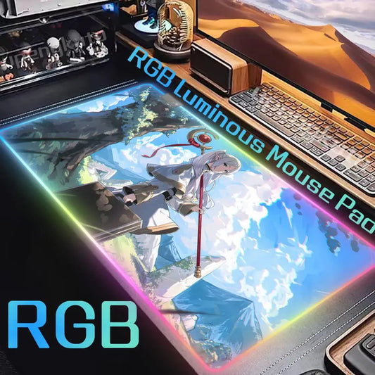 Frieren: Beyond Journey’s End RGB Mouse Pad – Journeying Mage Scenic Design