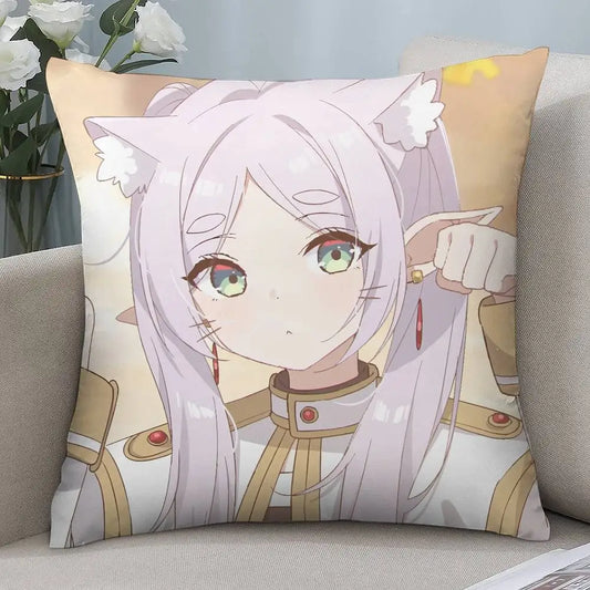 Frieren: Beyond Journey’s End Cute Cat Ear Frieren Anime Throw Pillow Cover
