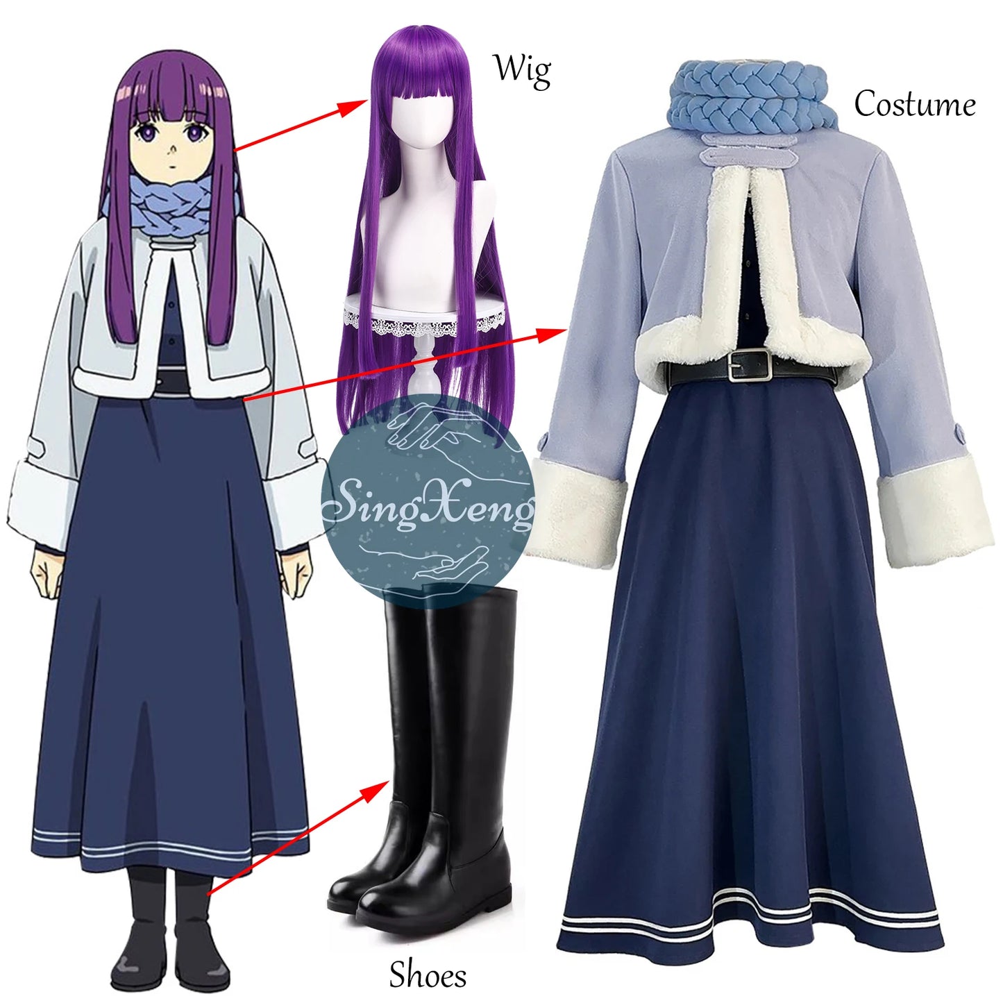 Frieren: Beyond Journey’s End Fern Cosplay Costume (Wig & Shoes Included)