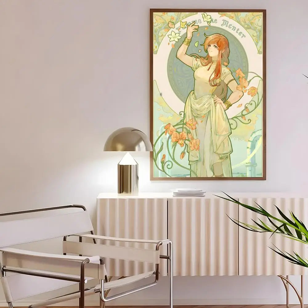 Frieren Art Nouveau Style Anime Poster – Beyond Journey’s End