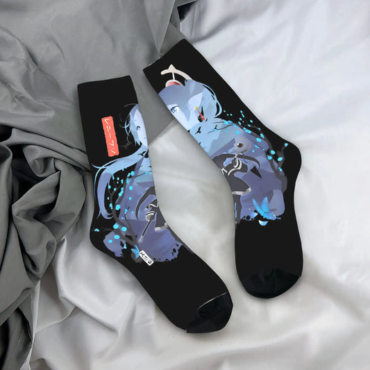 Frieren Beyond Journey’s End Blue Art Anime Socks