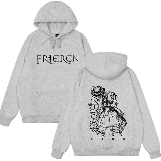 Anime Frieren: Beyond Journey's End Gray Hoodie