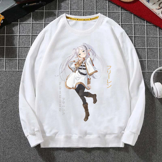 Frieren Beyond Journey’s End White Sweatshirt – Elegant Elf Mage