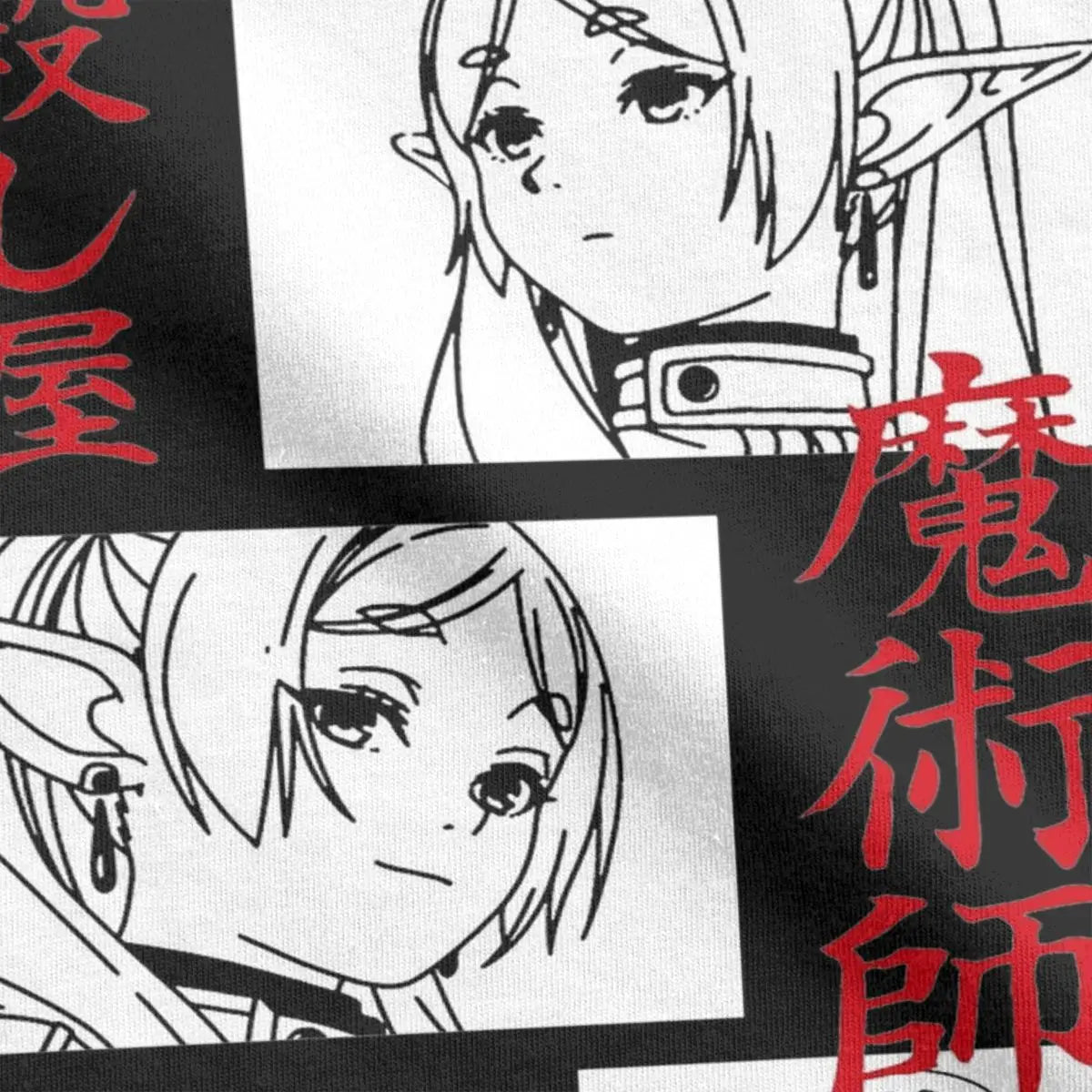 Sousou no Frieren Anime "Japanese Mage" Red T-Shirt