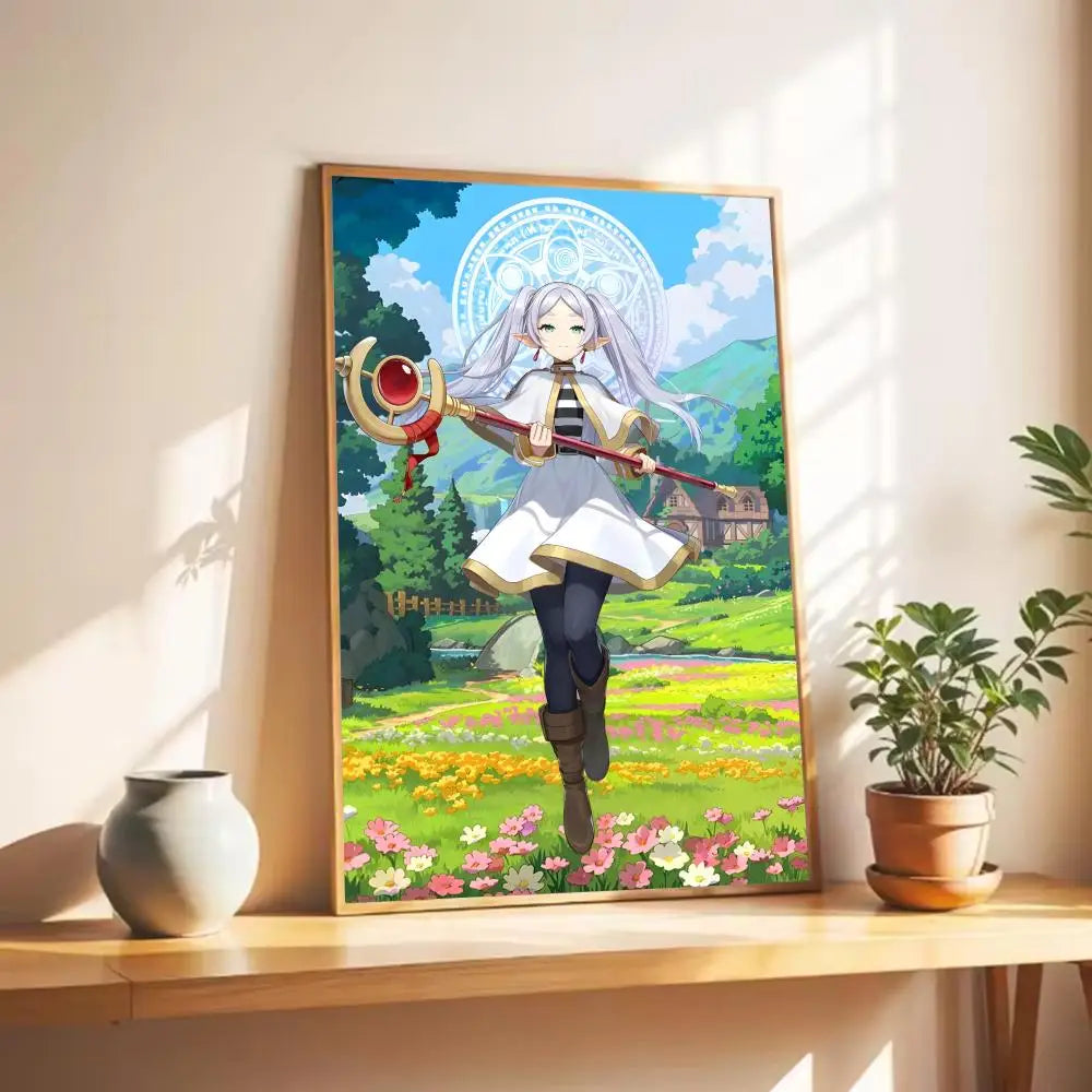 Frieren: Beyond Journey’s End Anime Frieren Fantasy Landscape Wall Poster