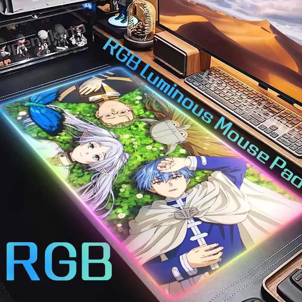 Frieren: Beyond Journey’s End RGB Mouse Pad – Anime Desk Mat Featuring Frieren, Stark & Fern
