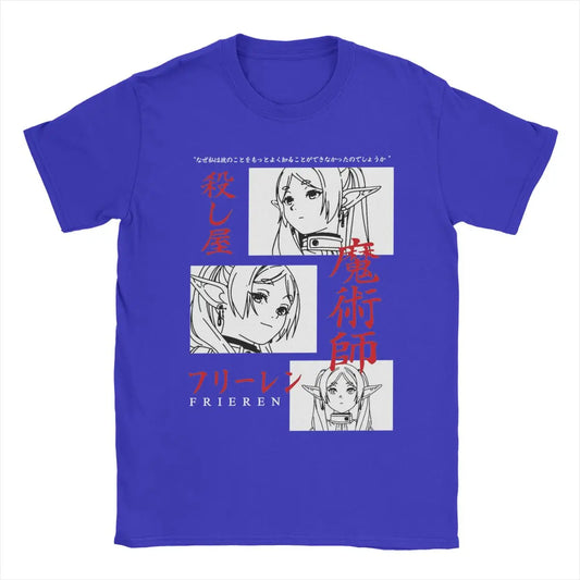Sousou no Frieren Anime "Japanese Mage" Blue T-Shirt