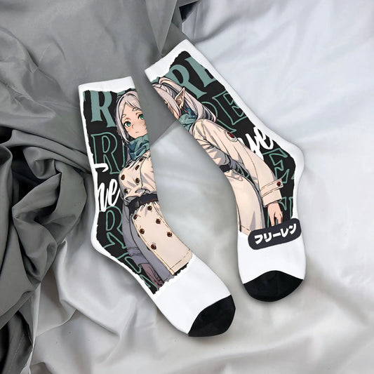 Frieren Anime Winter Coat Streetwear Socks