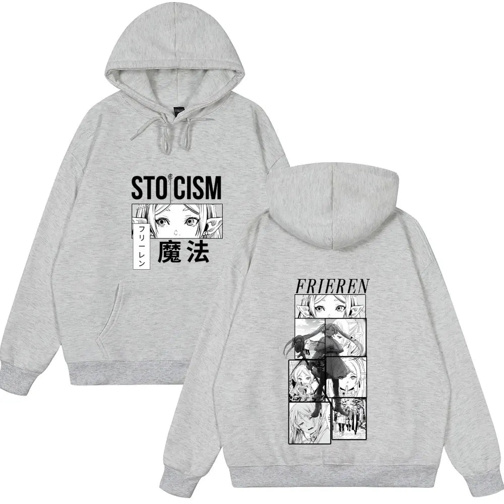 Frieren Stoicism Gray Hoodie from Frieren: Beyond Journey’s End