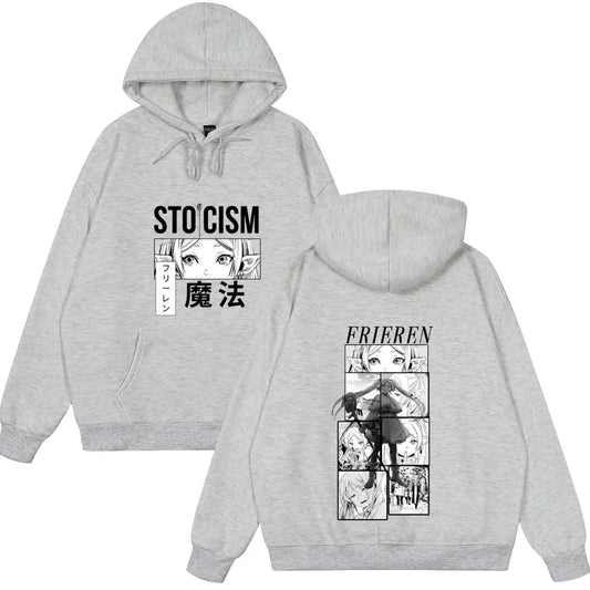 Frieren Stoicism Gray Hoodie from Frieren: Beyond Journey’s End