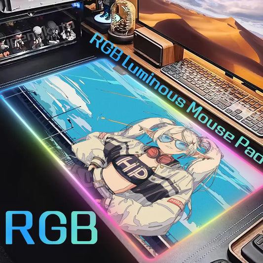 Frieren: Beyond Journey’s End RGB Mouse Pad – Modern Street Style Frieren Desk Mat