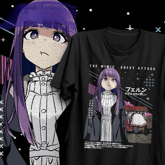 Frieren Beyond Journey’s End Fern Anime Black T-Shirt