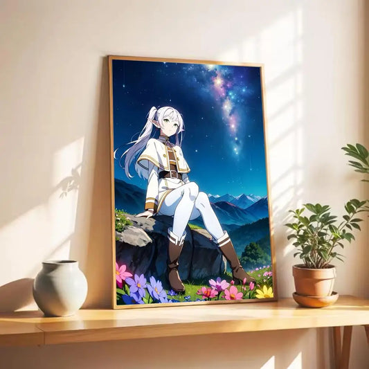 Frieren: Beyond Journey’s End Anime Night Sky Wall Poster