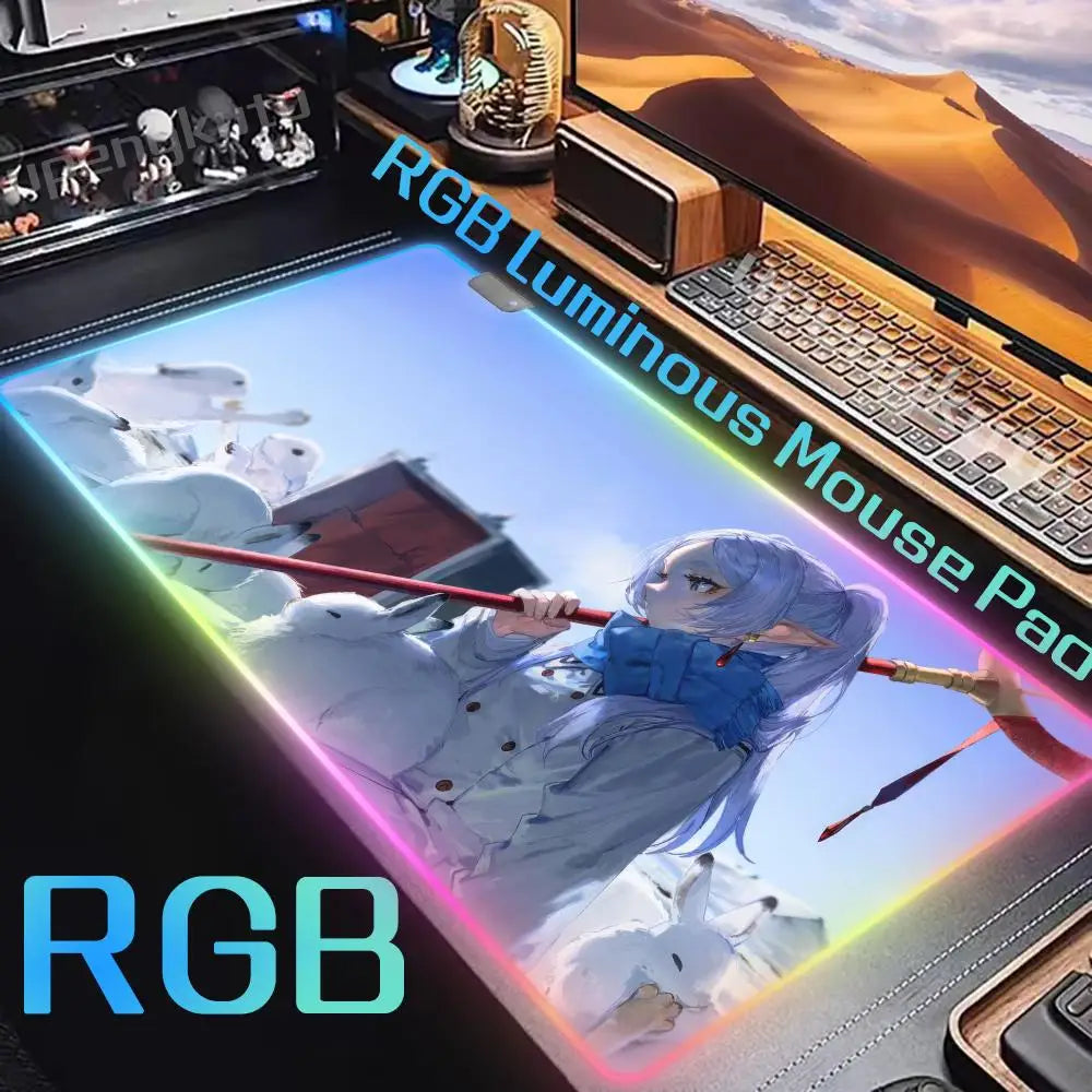 Frieren RGB Mouse Pad – Frieren: Beyond Journey’s End Anime Luminous Gaming Desk Mat