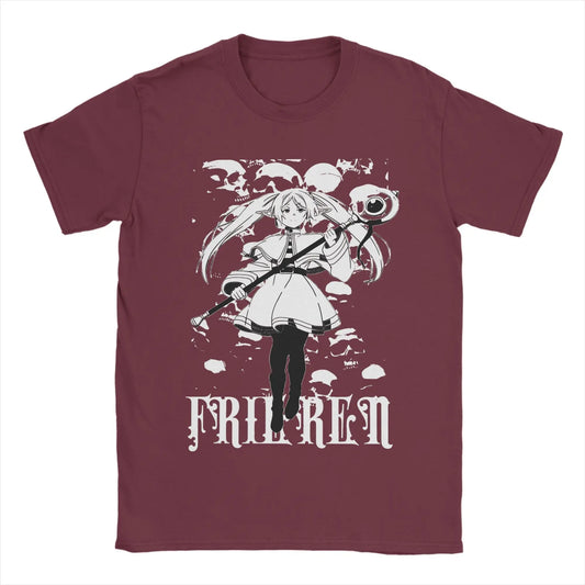 Sousou no Frieren Anime Burgundy T-Shirt