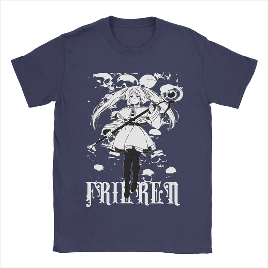 Sousou no Frieren Anime Navy Blue T-Shirt