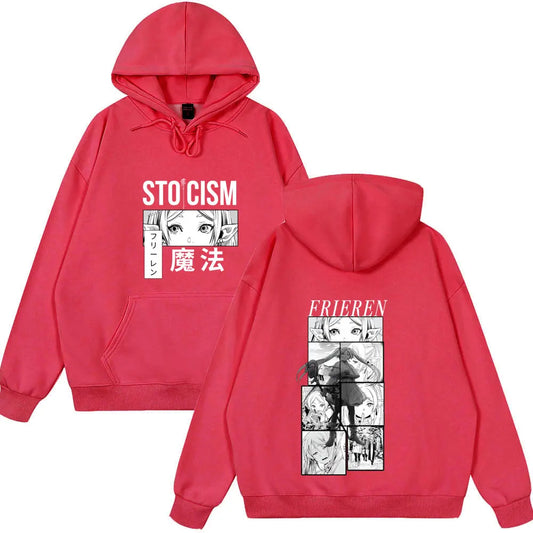 Frieren Stoicism Red Hoodie from Frieren: Beyond Journey’s End