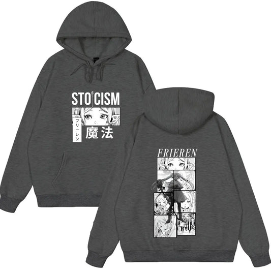 Frieren Stoicism Dark Grey Hoodie from Frieren: Beyond Journey’s End